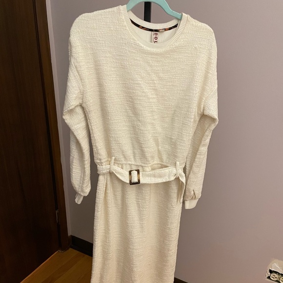 anthropologie cream sweater dress Daily Practice by Anthropologie Column Sleeveless Midi Jumper Dress